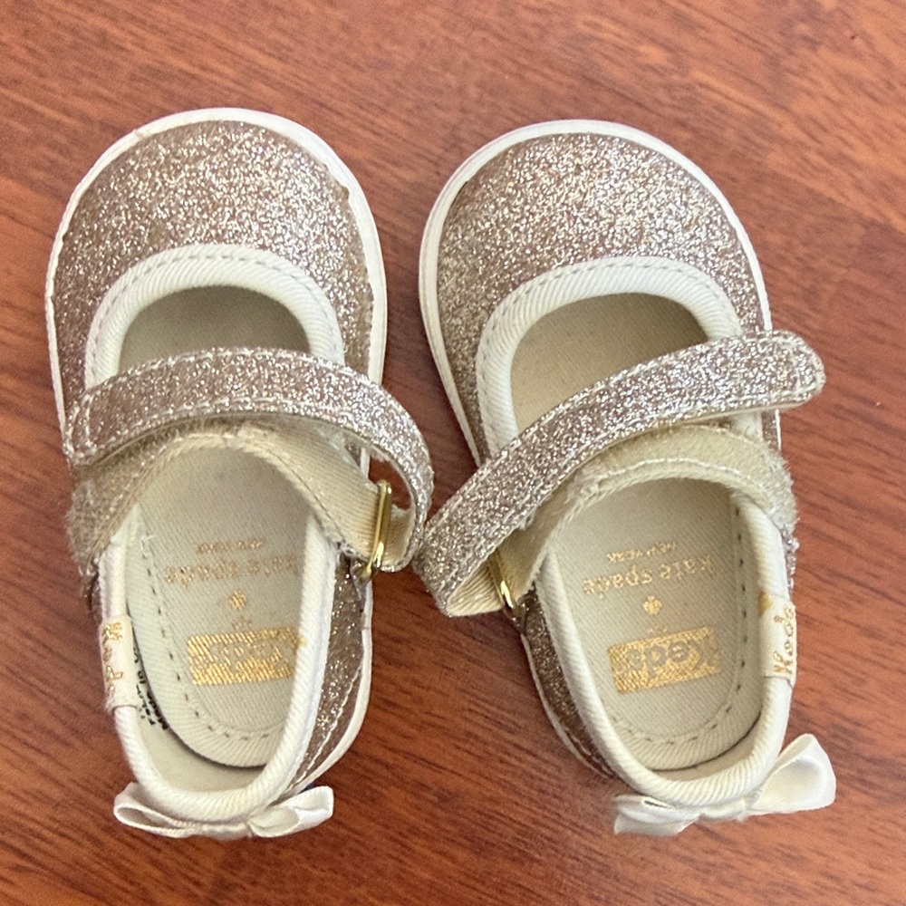 Keds Gold Glitter Dress Shoes for Kids